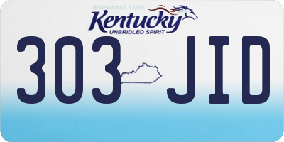 KY license plate 303JID