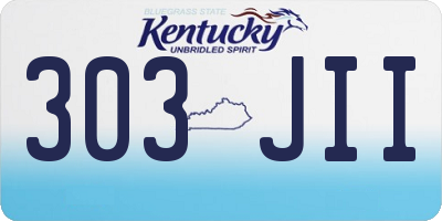 KY license plate 303JII