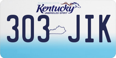 KY license plate 303JIK