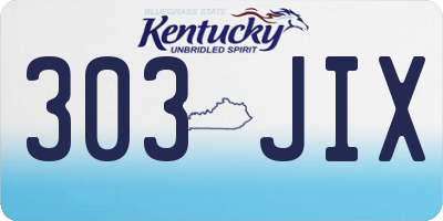 KY license plate 303JIX