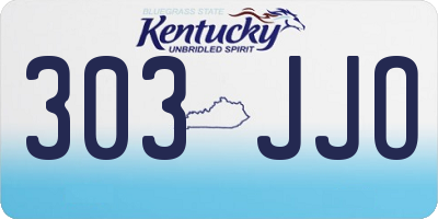 KY license plate 303JJO