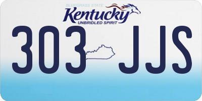 KY license plate 303JJS