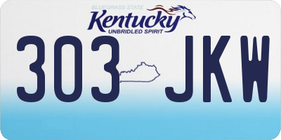 KY license plate 303JKW
