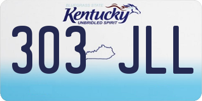 KY license plate 303JLL