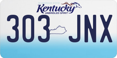 KY license plate 303JNX