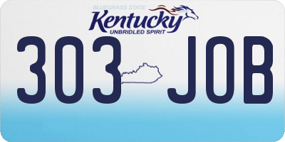 KY license plate 303JOB