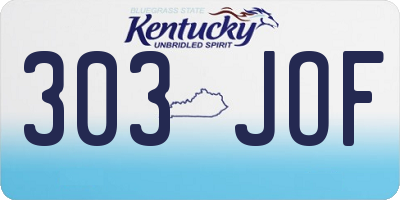 KY license plate 303JOF