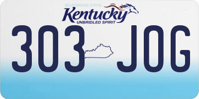 KY license plate 303JOG