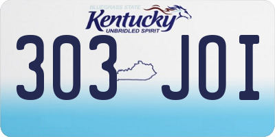 KY license plate 303JOI