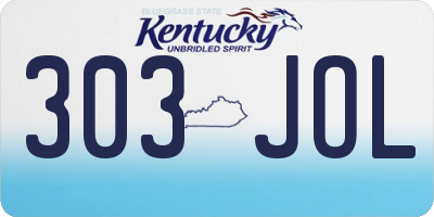 KY license plate 303JOL