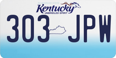 KY license plate 303JPW