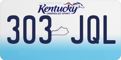 KY license plate 303JQL