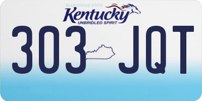 KY license plate 303JQT