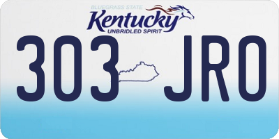 KY license plate 303JRO