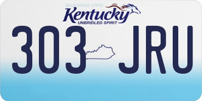 KY license plate 303JRU