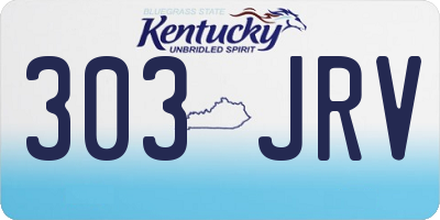 KY license plate 303JRV