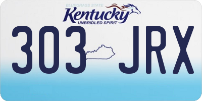 KY license plate 303JRX