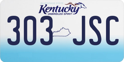 KY license plate 303JSC