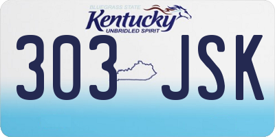 KY license plate 303JSK