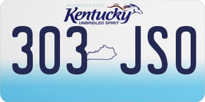 KY license plate 303JSO