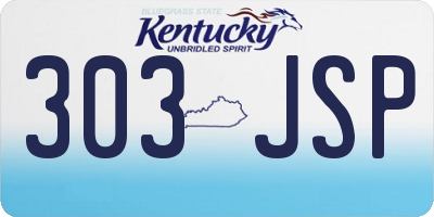 KY license plate 303JSP