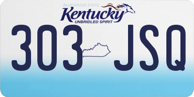 KY license plate 303JSQ