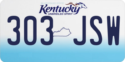 KY license plate 303JSW