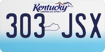 KY license plate 303JSX