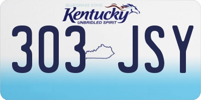 KY license plate 303JSY