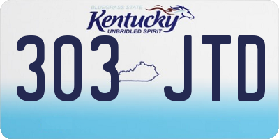 KY license plate 303JTD