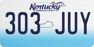 KY license plate 303JUY