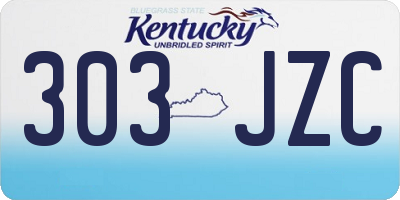 KY license plate 303JZC
