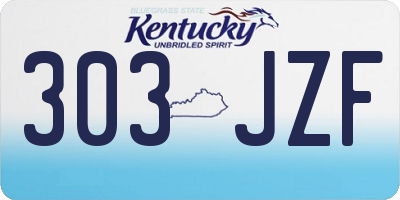 KY license plate 303JZF