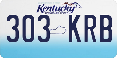 KY license plate 303KRB