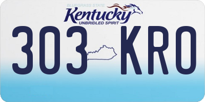 KY license plate 303KRO