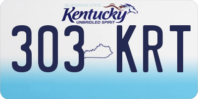 KY license plate 303KRT