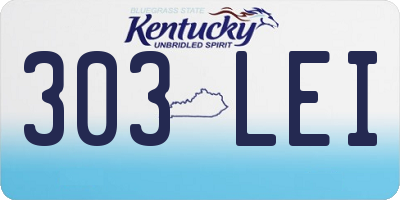 KY license plate 303LEI