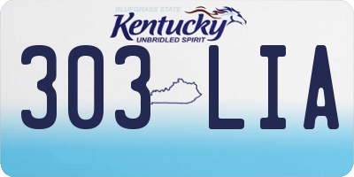 KY license plate 303LIA