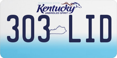 KY license plate 303LID