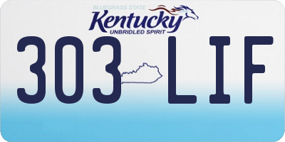 KY license plate 303LIF