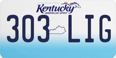KY license plate 303LIG