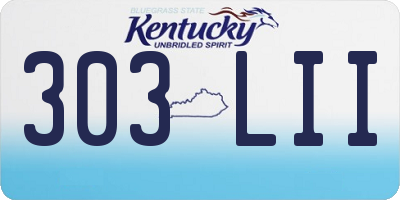 KY license plate 303LII