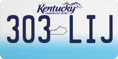 KY license plate 303LIJ
