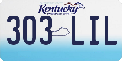 KY license plate 303LIL