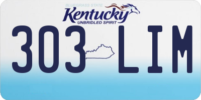 KY license plate 303LIM