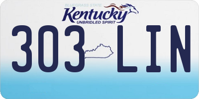 KY license plate 303LIN