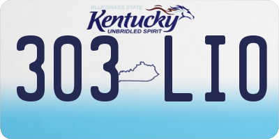 KY license plate 303LIO