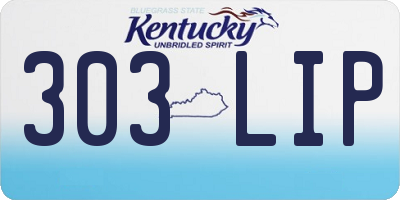 KY license plate 303LIP