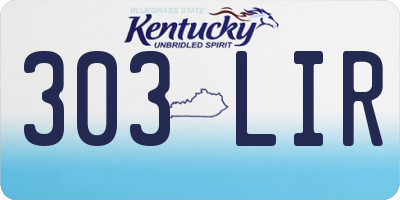 KY license plate 303LIR