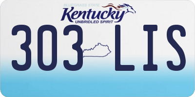 KY license plate 303LIS